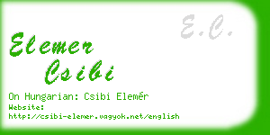 elemer csibi business card